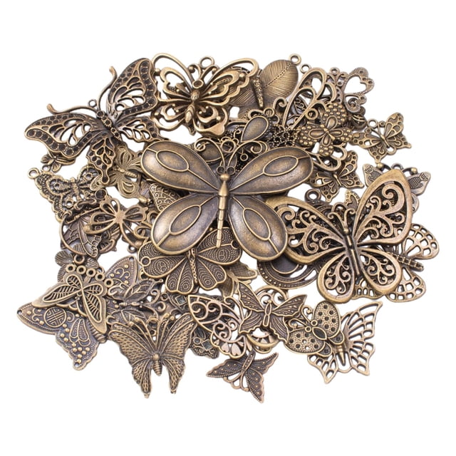 Colgante de mariposa decorativo vintage de metal perfecl para manualidades y joyería