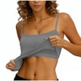 thumbnail image 3 of TAGOLD Womens Round-Neck Camisoles Solid Color Cami Top With Built In Padded Bra Support, 3 of 5