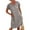 Grey, variant on For Women 2024 Midi Casual Summer Round Neck Knee-Length Solid Color Pockets Daily Dress Mini Dress