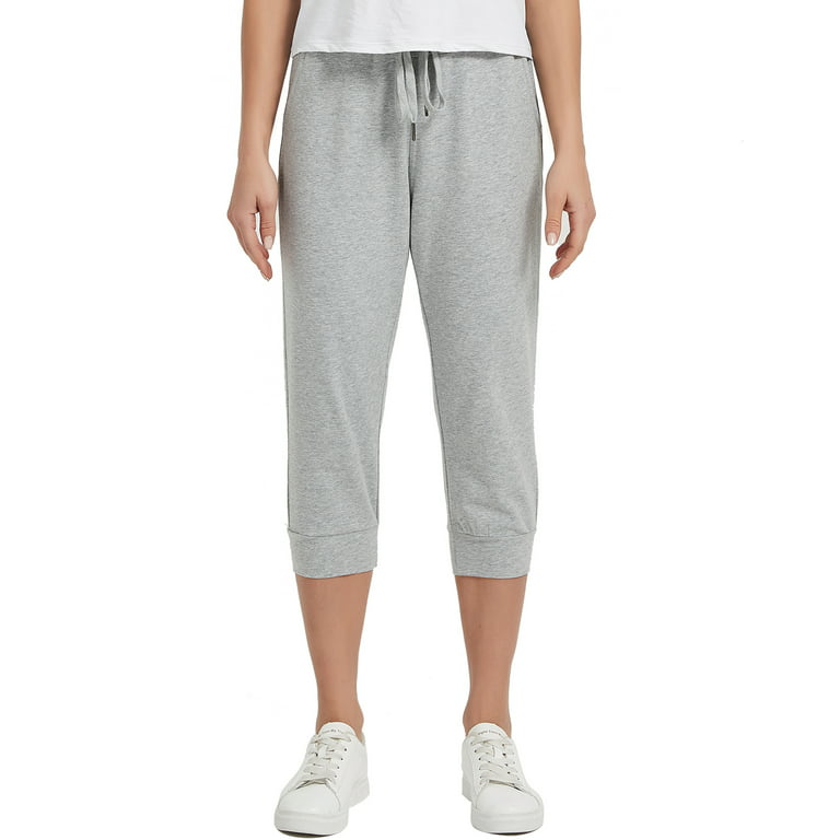 Stelle Women's Cotton Capri Joggers Pants with Side Pockets