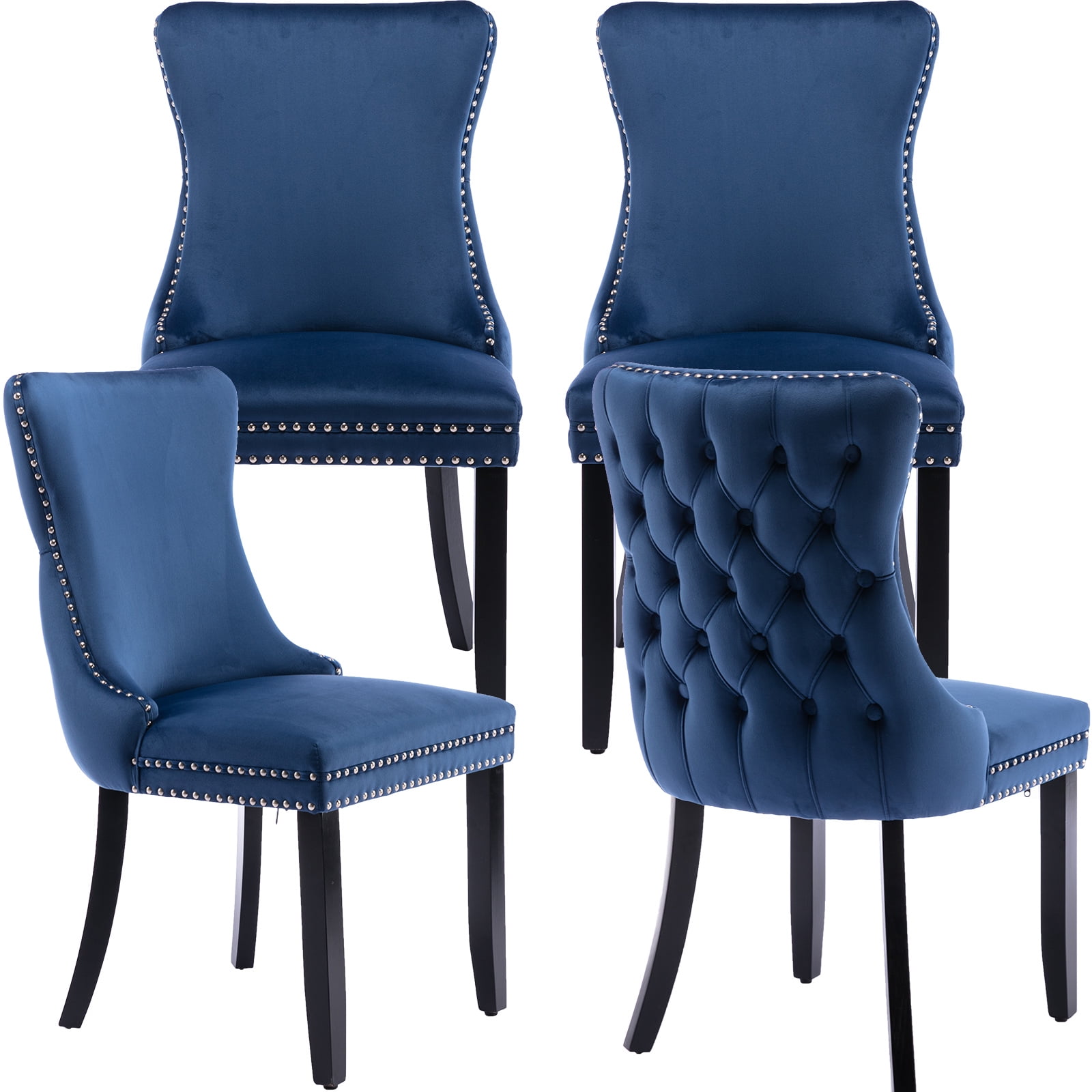 Blue Dining Chairs Set of 4, Kitchen & Dining Room Chairs Set of 4