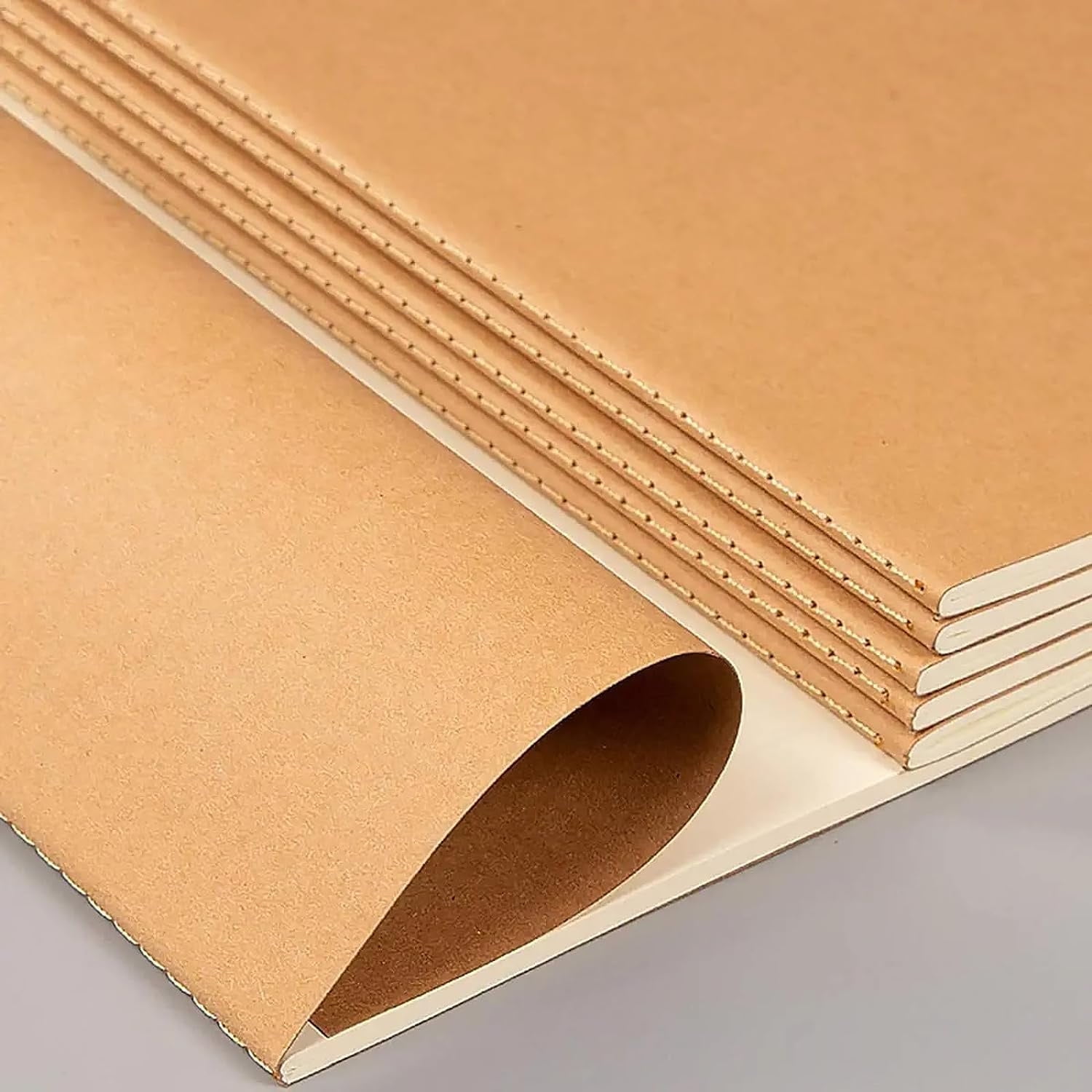 8 Pcs A5 Kraft Paper Notebooks,Journal Softcover Notebooks,5.5 x 8.3 Inch Lined 60 Pages 30 Sheets Memo Note Pad, Travel Journal Set,Notebook Journals for Travelers, Students and Office Supplies
