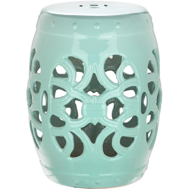 Safavieh Imperial Vine Ceramic Decorative Garden Stool, Light Blue