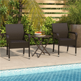 thumbnail image 2 of Renwick Outdoor PE Rattan Chair with Armrests and Adjustable Footpads, Set of 2, Brown, 2 of 8