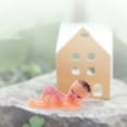 50pcs Miniature Sleeping Baby Plastic Baby Shower Ornaments Home Party