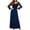 Navy, variant on Women's Lace Sleeve Maxi Dress Square Neck Ruched Slit Lace Patchwork Formal Evening Gown for Wedding Guest