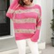 thumbnail image 4 of Gibobby Casual Suéter para Mujer, Suéter de manga larga suave al tacto para mujer, cuello redondo, ajuste clásico(Rosa caliente,XG), 4 of 5
