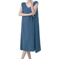 thumbnail image 3 of SROBPTY Womens Nightgowns Solid Sleeveless Crew Neck Plus Size Long Sleepshirts, 3 of 5
