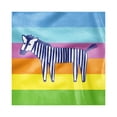 thumbnail image 1 of Rainbow Zebra Decorative Napkins Set of 4, Funny Doodle Animal on Colorful Horizontal Stripes, Silky Satin Fabric for Brunch Dinner Party, 12", Dark Blue and Multicolor, by Ambesonne, 1 of 2