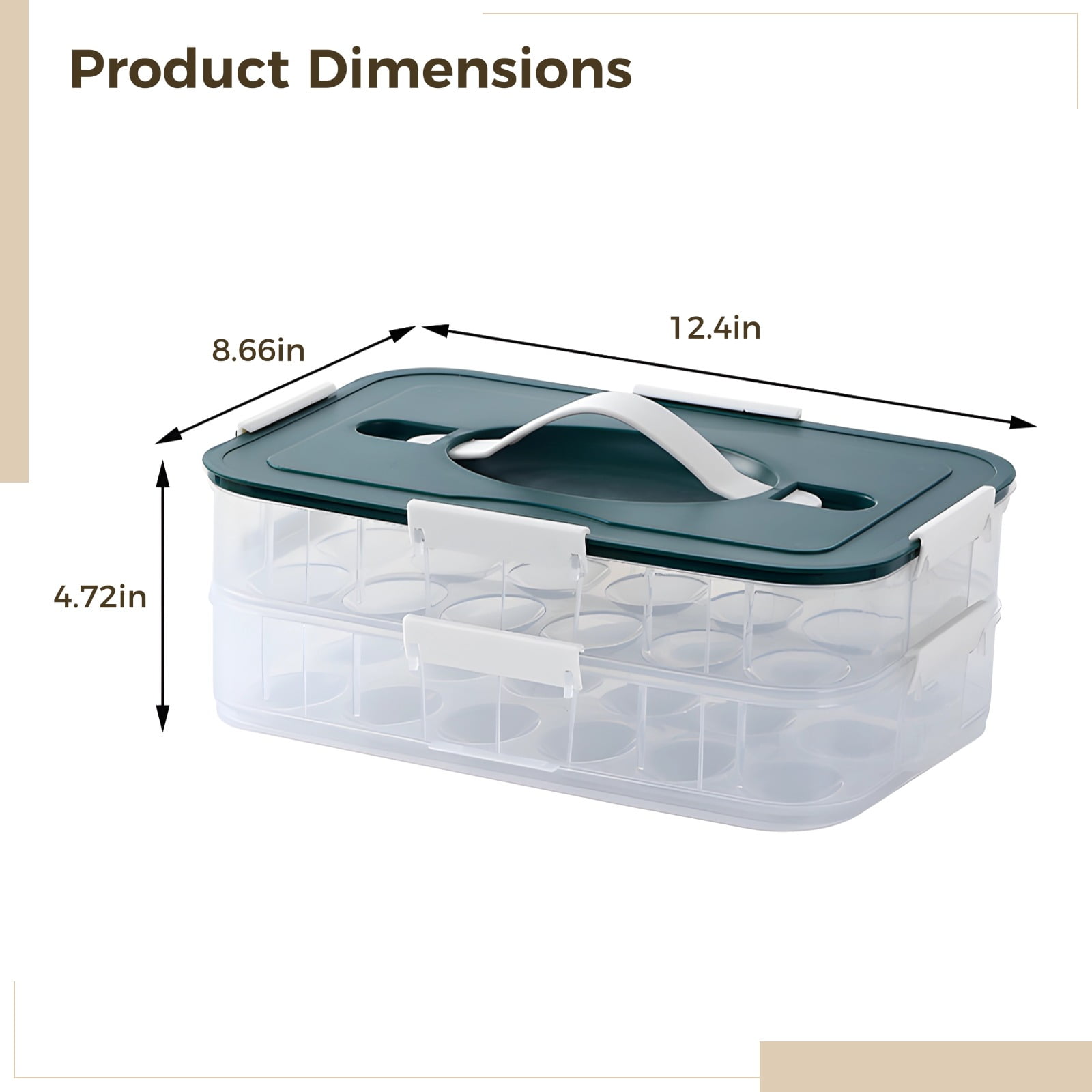 Deviled Egg Container with Injector Piping Tool, Deviled Egg Tray with Lid for 36 Eggs, Transparent Design, Portable Handle