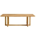 thumbnail image 6 of Noble House 47.24" Solid Wood and Faux Rattan Tea Table, Rubberwood Frame, Chinese Style Rounded Edges, Natural, 6 of 14
