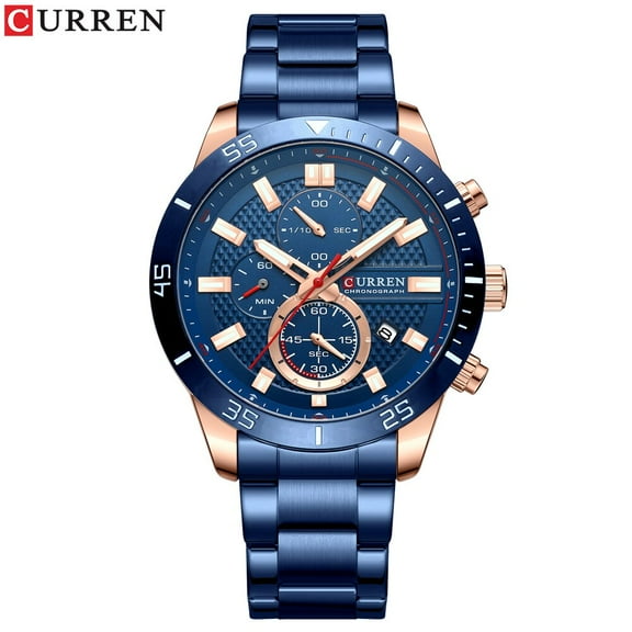 CURREN New Style Watches for Men Sport Stainless Steel Wristwatches with Luminous Point Quartz Movement Clock for Male