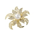 thumbnail image 3 of Broche de flores con diamantes de imitación, broche para el pecho, broche romántico para el cuello, broche de solapa para accesorios de ropa de fiesta Oro, 3 of 10