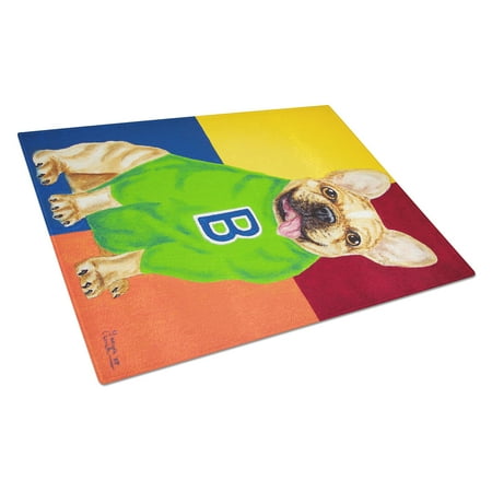 

Caroline s Treasures AMB1138LCB French Bulldog Go Team Glass Cutting Board Large 12H x 16W multicolor