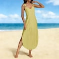 thumbnail image 2 of Vestido Largo de Manga Larga para las Mujeres Color Sólido Cuello Redondo Suelto Medio Ternera Vestido de Noche, Vestido Casual de Manga Larga para las Mujeres, 2 of 5