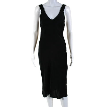 

Pre-owned|Cami NYC Womens Velvet Strap Satin V Neck Midi Slip Dress Black Size Extra Small