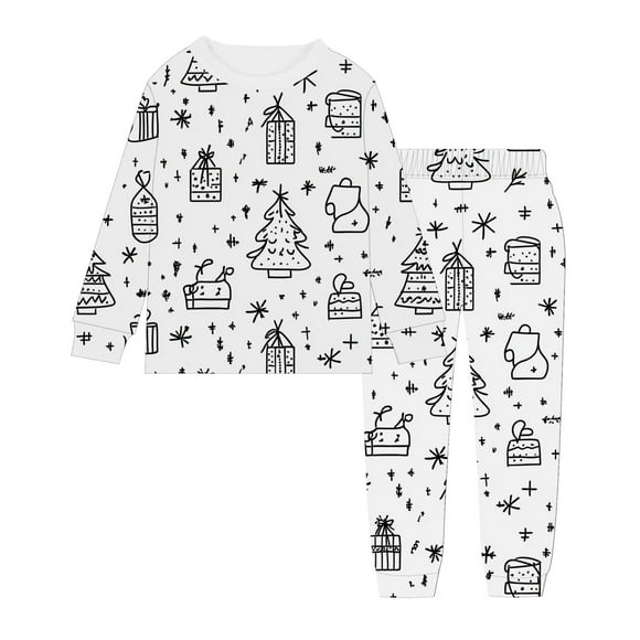 MEZZALL Kids DIY Hand Painted Homewear Set Colouring Pajama Sets For Girls Boys Playwear Stylish Toddler Loungewear, White, 5-6 Years