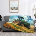 thumbnail image 2 of Balery Green Tractor Field Manta de Franela con Dibujo, Lujo Ultra Suave y Cálido, Antipelusa y Resistente a las Arrugas para Cama, Sofá, Camping -60"x50", 2 of 5