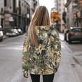 thumbnail image 3 of COEQINE Oversized Women's Hoodies Soft Cozy Casual Wear Fashion Y2K Loose Pullover Sweatshirts Camouflage Leaf Printing Long Sleeves Lightweight Fall Winter Outfits Clothes, 2XL, 3 of 7