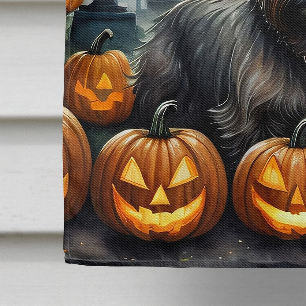 Halloween Cairn Terrier Dog House Flag 28x40IN Double-Sided Polyester Decorative Sleeve Pole Flag for Outdoor Home Garden