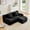 Black, variant on L-Shaped Teddy Fabric 2-Seat Boneless Sofa, No Assembly Required Curved Armrest, Streamlined Design Ergonomic Design, 32D High Density Sponge for Living Rooms Rest Areas Bedroom (Orange)