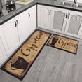 thumbnail image 3 of Coffee Mug Vintage Design Style Kitchen Mats for Floor Washable Non-Slip, Absorbent Mats Set Of 2 for Sink Waterproof Runner Rug for Laundry Room,kitchen Rugs and Mats 17.7x24+17.7x48inch, 3 of 7