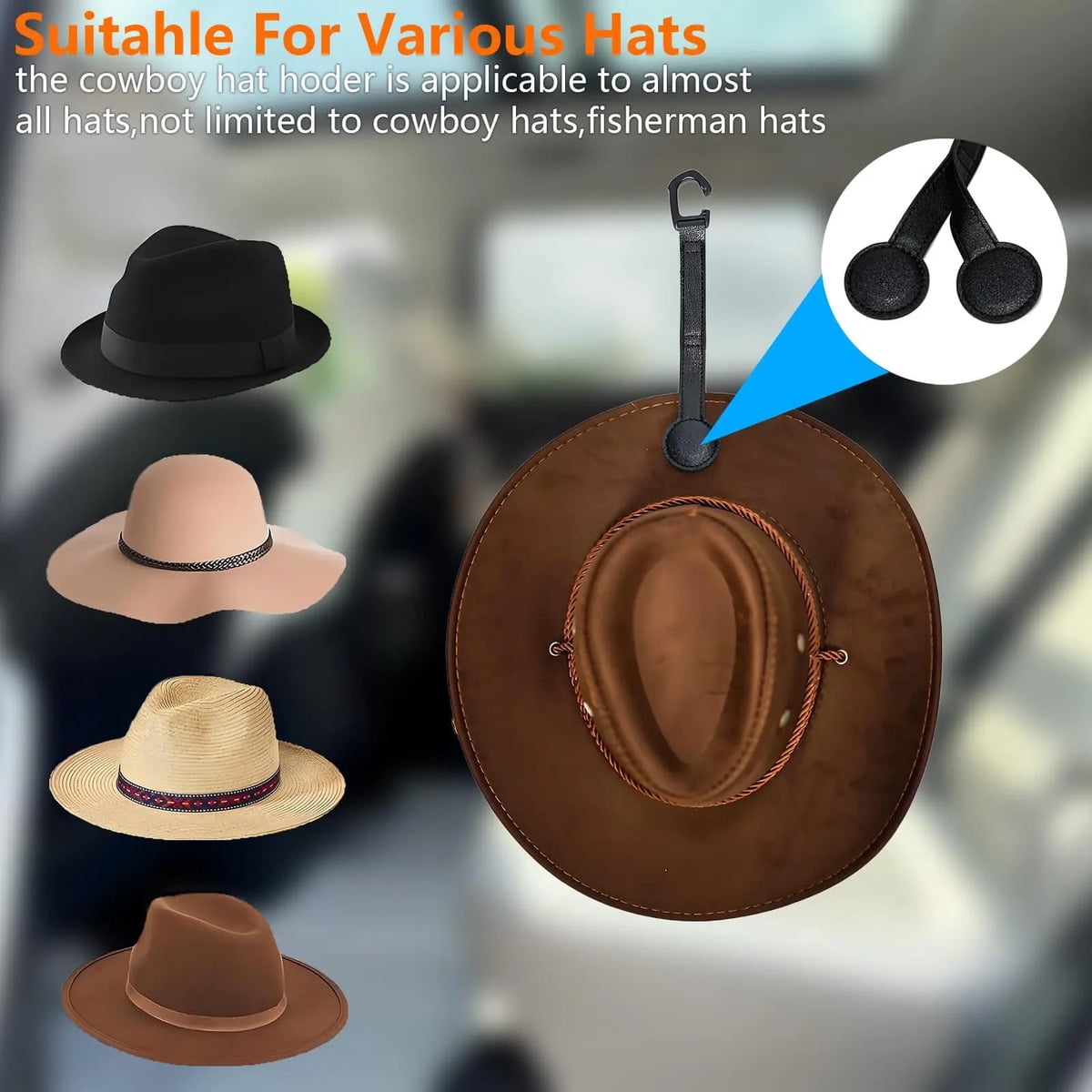 Suitable for Cowboy Hat Hook with Magnet - Suitable for Clothes Hangers