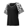 thumbnail image 5 of Women Blouses Ladies Shirt Junior Tee Shirt Fit 1 Peach Blouse Women Dressy Fashion Womens Leopard Sleeve Top Long Sleeve Shirts plus Size Womens Camisole Tops Casual T Shirts for Loose Fit Black M, 5 of 6