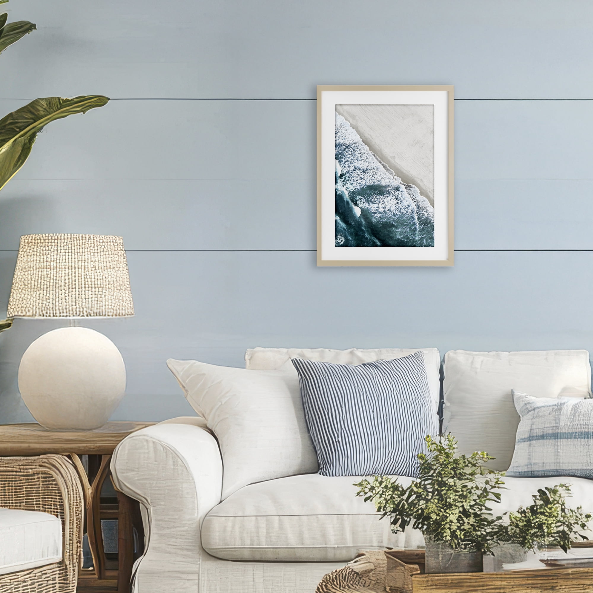 Stupell Industries Corolla Beach Breezy Shoreline Birch Framed Print Under Glass, design by Natalie Carpentieri