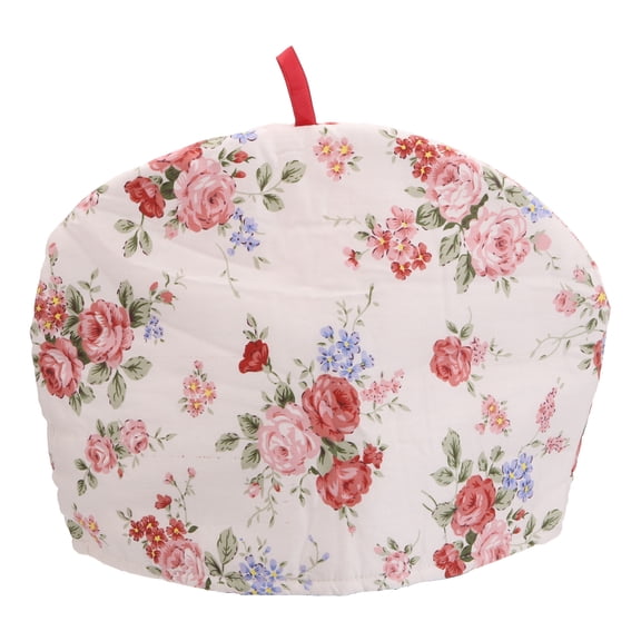Uxcell Cotton Tea Cozy, Vintage Floral Teapot Cover, 13x10" Insulated Handmade Tea Cozy Covers for Teapot Keeps Warm Dust Multi-Color for Tea Sets Home Kitchen Decor, Red Pink Flowers