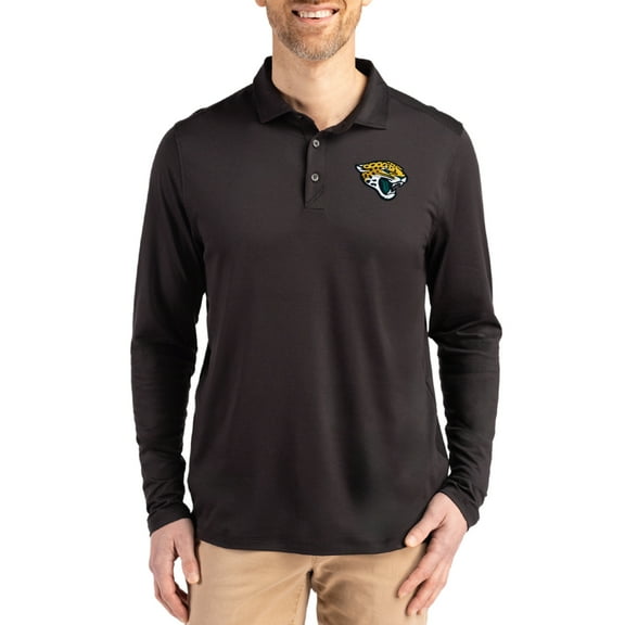 Men's Cutter & Buck Black Jacksonville Jaguars Coastline Epic Comfort Eco Recycled Polo