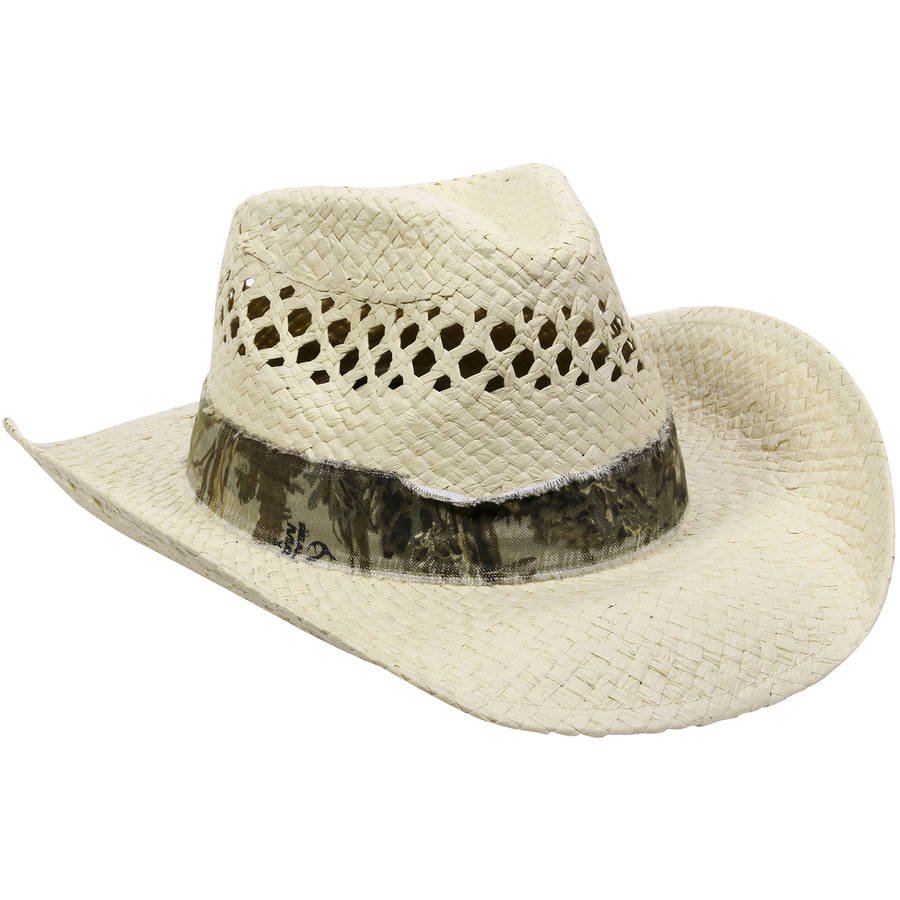 Realtree Realtree Cowboy Straw Hat, Natural/Realtree Max 1 XT Camo