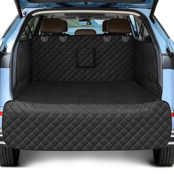 SMATTO Outdoor Waterproof Dog Cargo Liner for Suvs, Scratchproof Non-Slip Pet Seat Cover with Bumper Flap, Universal for Sedans and Vans