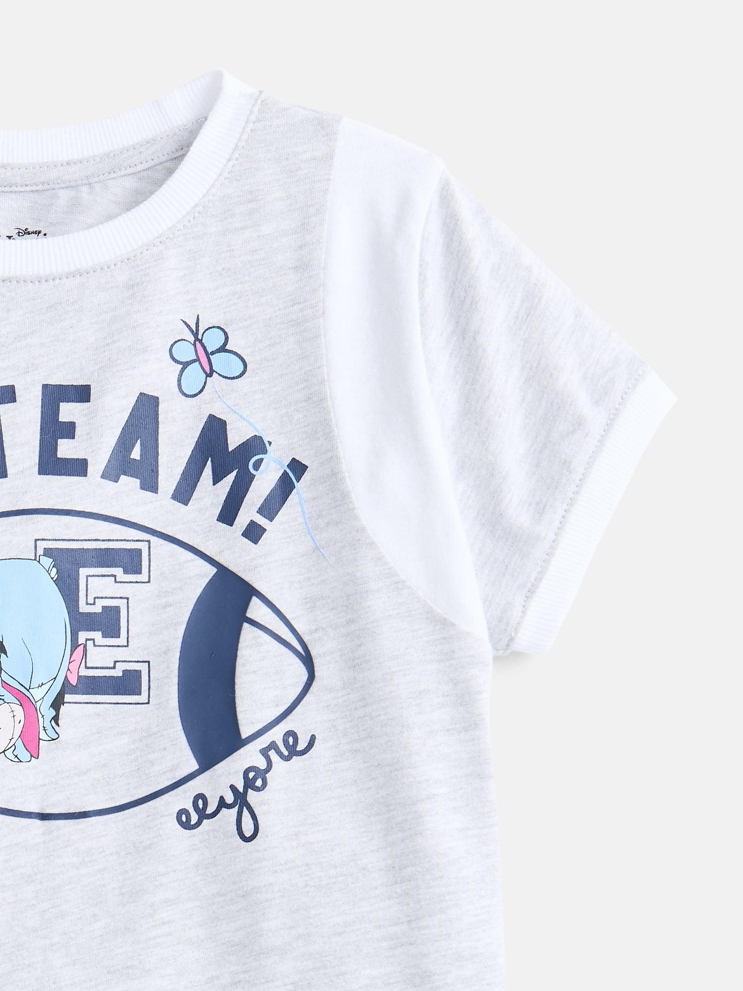 Winnie the Pooh Eeyore Girls Graphic Game Day Tee with Short Sleeves, Sizes 4-16