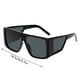 thumbnail image 2 of Gafas de sol unisex que se pueden llevar fuera de las gafas, con estilo lateral y gafas de sol cuadradas y modernas, negras y anchas, 2 of 2