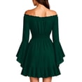 thumbnail image 4 of LEKWK Renaissance Dress Women Off Shoulder Tie Front Vintage Peasant Mini Dress Ruffled Hem Medieval Dress Halloween Victorian Dress, 4 of 4