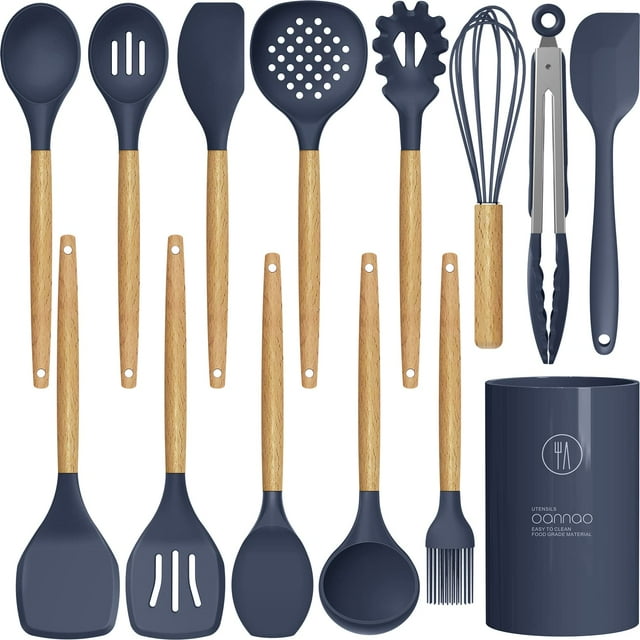 Juego de utensilios de cocina oannao Silicone, 14 piezas, resistentes al calor