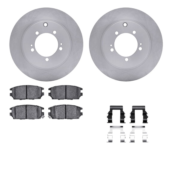 Dynamic Friction Company Rear Brake Rotors with 5000 Advanced Brake Pads includes Hardware 6512-72194