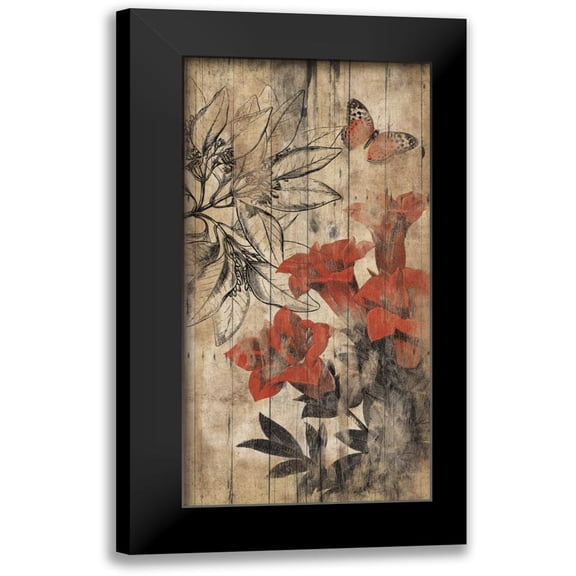Grey, Jace 9x14 Black Modern Framed Museum Art Print Titled - Wood Floral Red