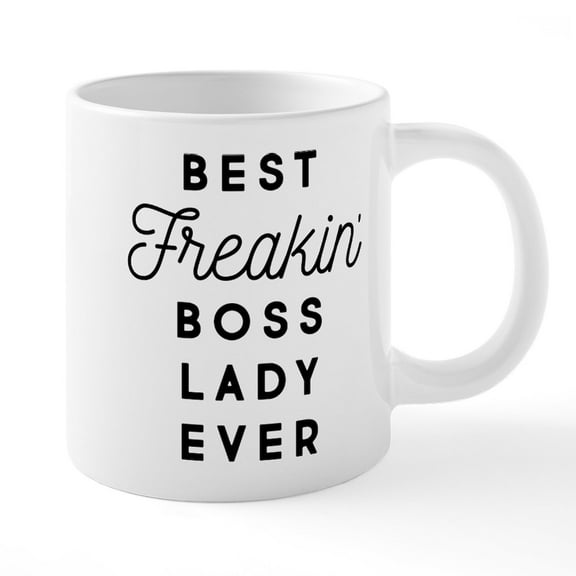 CafePress - Best Freakin' Boss Lady Eve - 20 Oz White Ceramic Mega Mug