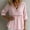 Pink, variant on Womens Plus Size Babydoll Tops Cute Summer Eyelet V Neck Short Sleeve Blouses Cropped Lace Ruffle Boho Shirts Lace 3/4 Sleeve Flowy Tunic Tops Eyelet Babydoll Peplum Top