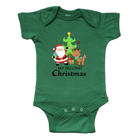 

Inktastic My 2nd Christmas with Santa Reindeer and Tree Gift Baby Boy or Baby Girl Bodysuit