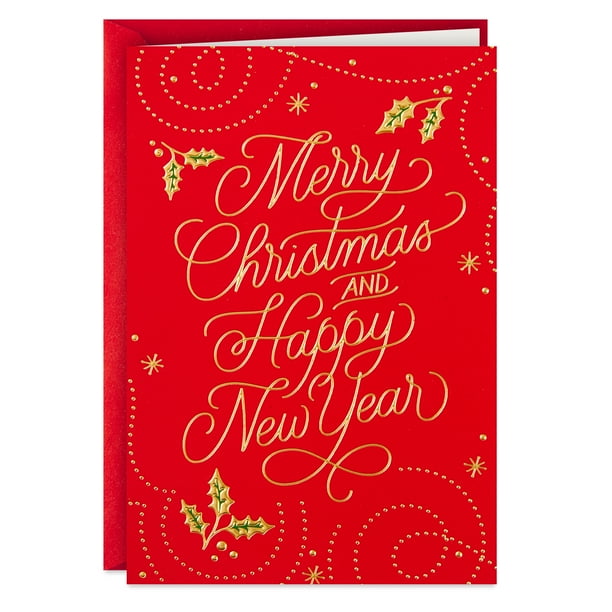 Hallmark Boxed Christmas Cards (Red Merry Christmas, 16 Cards and 17