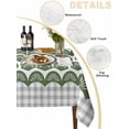 thumbnail image 2 of Sage Green Pine Leaves Table Cloth, Waterproof Tablecloth for Rectangle Tables, Abstract Art Geometric Gray Plaid Reusable Washable Fabric Table Cover for Restaurant Kitchen Dining Tables 60"x84", 2 of 9