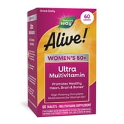 Natures Way Alive! Womens 50+ Ultra Potency Complete Daily Multivitamin Tablets, 60 Count