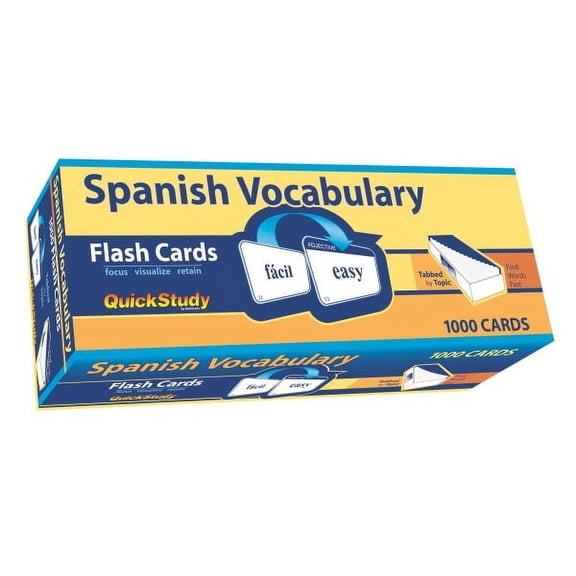 Spanish Vocabulary 1000 Flash Cards : A Quickstudy Reference Tool