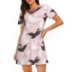 thumbnail image 1 of Easygdp Swan And Flowers2 Camisón de manga corta para mujer, informal, estampado, 1 of 6