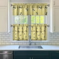 thumbnail image 3 of Kitchen Curtains 24 Inch Short - 3 Panel Set with Cute Bumble Bee and Honeycomb Print, Rod Pocket Window Curtain, 100% Polyester for Bee Lovers, Farmhouse, Kitchen, Living Room, Easy Wash, 3 of 6