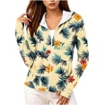 thumbnail image 2 of TARIENDY Hoodies for Women Summer Lightweight Zip Up Sun Protection Hoodies Hawaiian Graphic Long Sleeve Hooded Jackets with Thumb Hole Yellow XXL, 2 of 5