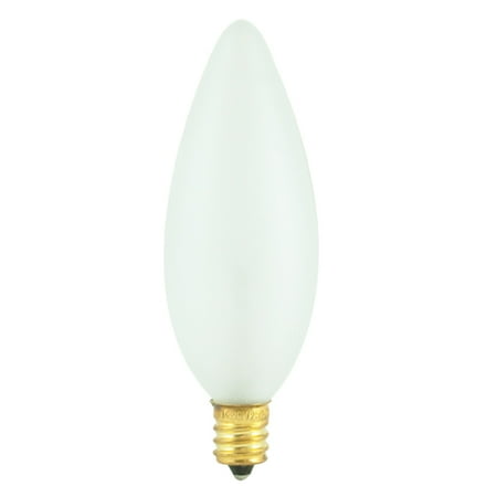 

25 Watt Incandescent Torpedo B10 Chandelier Bulb Candelabra Base Frost Pack of 12